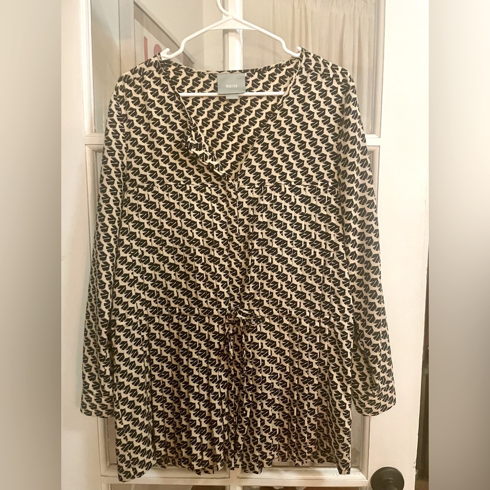 Maeve Black and Cream Patterned Tunic